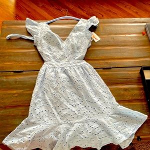 New dress, baby blue eyelet